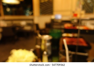 Shabu And BBQ Restaurant Interior Blur Abstract Background