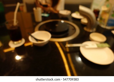 Shabu And BBQ Restaurant Interior Blur Abstract Background