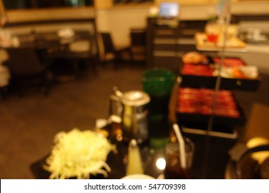 Shabu And BBQ Restaurant Interior Blur Abstract Background