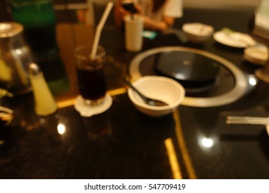 Shabu And BBQ Restaurant Interior Blur Abstract Background