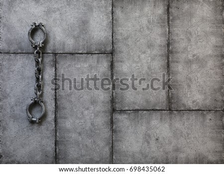 Shackles, slave chains on a dark background,Halloween