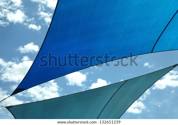 shadow sail signal blue green