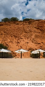 Shades In Vale De Lobo Beach In Algarve, Portugal At Winter Time.