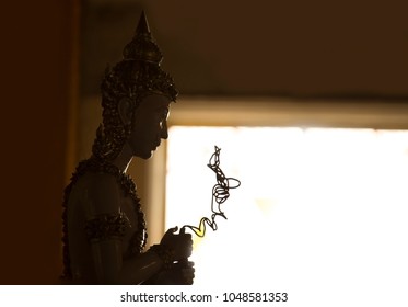 Shadow of the Buddha in the temple