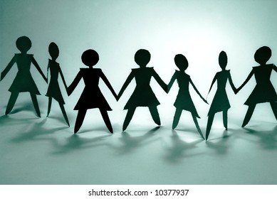 Shadow Figures Of Women Group Join