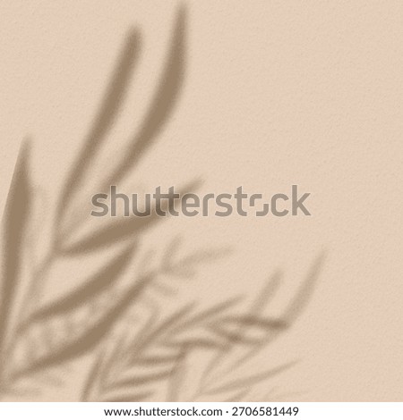 Shadow of leafy branches cast on a beige textured surface, creating an abstract, soft silhouette. The shadows are delicately blurred, suggesting lighting in a natural or ambient environment