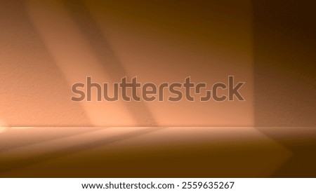 Shadow light overlay wall room interior Brown background and floor well display product backdrop backgrounds