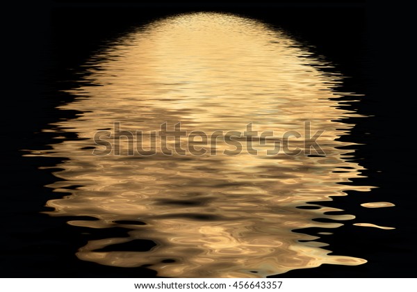 The shadow of the moon\
in the water.