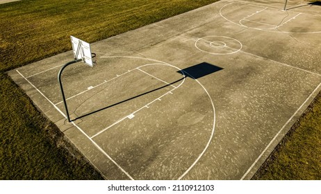 Shadow. Old School Basketball Court