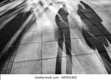 Shadow on the pavement