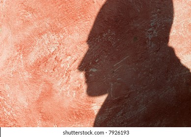 Man´s shadow on a wall