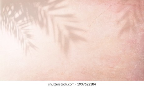 Shadow of palm leaves on pink wall with a beautiful plaster texture. - Shutterstock ID 1937622184