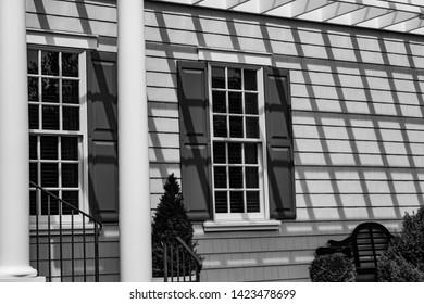 Shadow Pattern from a Veranda on the Front of a House in the Sunlight