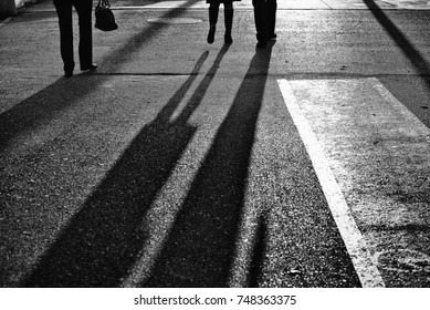 Shadow People Walking On Street Stock Photo (Edit Now) 748363375