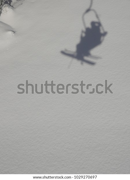 Shadow Skiers On Ski Track Chair Stock Photo Edit Now 1029270697