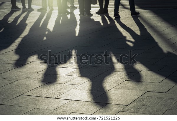 Shadows Silhouettes People City During Sunset Stock Photo (Edit Now ...