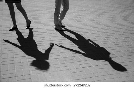 Shadows Of Two Young People, Love Concept