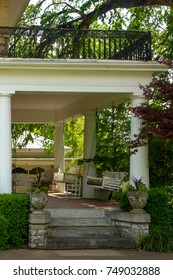 Shady Old Southern Front Porch On A Summer Day