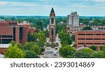 Shafer Tower aerial of Ball State University campus Muncie, Indiana