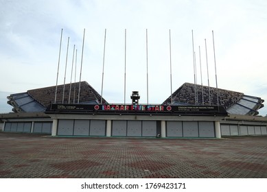 Shah Alam, Malaysia, July 3 2020 - A Scene Of The Shah Alam Stadium Vanue For Major Football Game