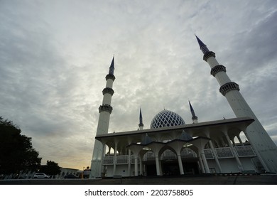 Shah Alam, Malaysia-August 7. 2022- View Of Masjid Sultan Salahudin Abdul Aziz Shah, Located At Shah Alam, Selangor