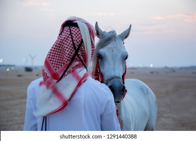 Shahania, Qatar - Dec 14, 2018 - Arab Men with Horse