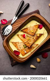 Shahi Tukda Tukra Dipped In Rabri Or Double Ka Meetha Diwali Sweet Made With Bread