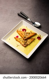 Shahi Tukda Tukra Dipped In Rabri Or Double Ka Meetha Diwali Sweet Made With Bread