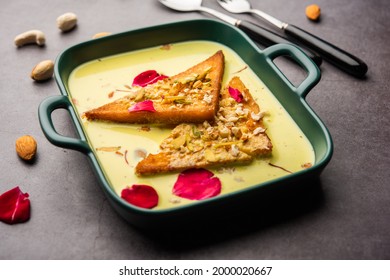 Shahi Tukda Tukra Dipped In Rabri Or Double Ka Meetha Diwali Sweet Made With Bread