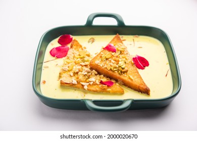 Shahi Tukda Tukra Dipped In Rabri Or Double Ka Meetha Diwali Sweet Made With Bread