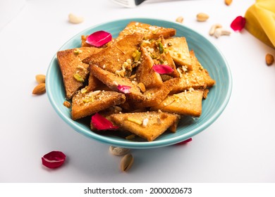 Shahi Tukda Tukra Dipped In Rabri Or Double Ka Meetha Diwali Sweet Made With Bread