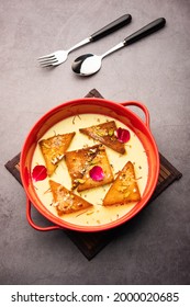 Shahi Tukda Tukra Dipped In Rabri Or Double Ka Meetha Diwali Sweet Made With Bread