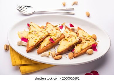 Shahi Tukda Tukra Dipped In Rabri Or Double Ka Meetha Diwali Sweet Made With Bread