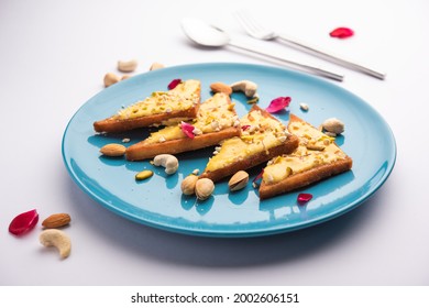 Shahi Tukda Or Tukra Dipped In Rabri Or Double Ka Meetha Diwali Sweet Made With Bread