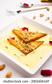 Shahi Tukda Or Tukra Dipped In Rabri Or Double Ka Meetha Diwali Sweet Made With Bread