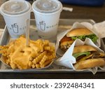 Shake shack burgers with cheese fries