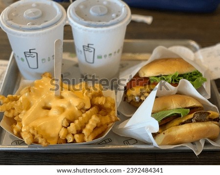 Shake shack burgers with cheese fries [[stock_photo]] © 