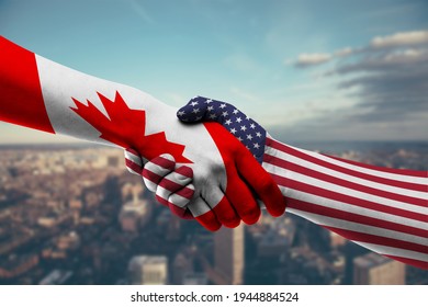 Shaking Hands Canada And US