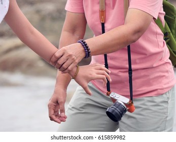 Shaking hands with worry