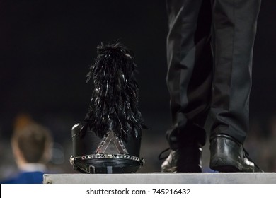 Shako At The Feet Of Drum Major In Marching Band