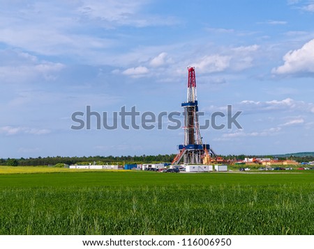 Shale gas drilling in the province of Lublin, Poland.