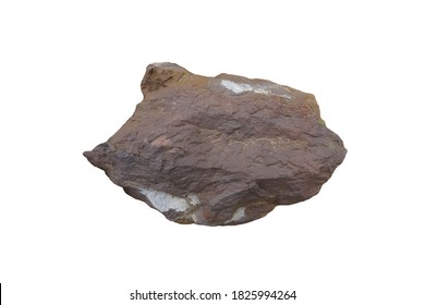 Shale Sedimentary Rock Isolated On A White Background. 