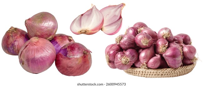 Shallot, Clipping Path, White Background Isolated