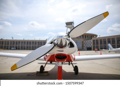 Shallow depth of field image with the front propeller of a light aircraft - Powered by Shutterstock