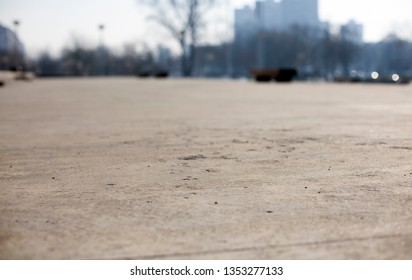 Shallow Depth Of Field - Low Angle Concrete Floor