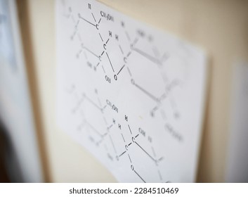 Shallow depth of focus science molecule chart on a wall. Arts low focus soft focus illustration. - Powered by Shutterstock - Get 15% off with code: PIKWIZARD15