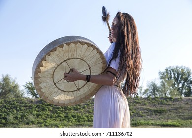 Shaman Woman  Drumming 