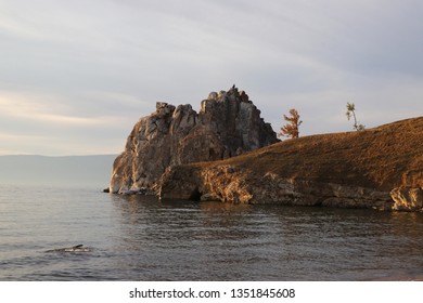 Shamanka (Shamans Rock) on Baikal lake(Olkhon island), Russia. 
