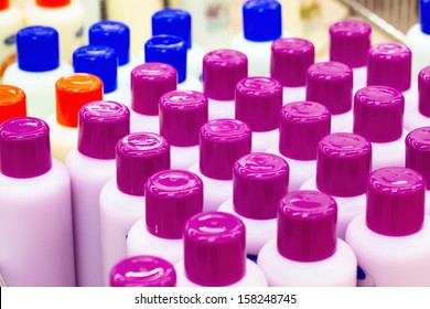 shampoo and shower gel in the shop