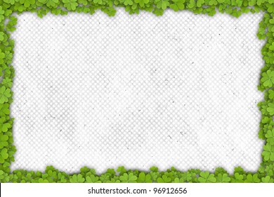 Shamrock Border On Paper With Place For Your Text